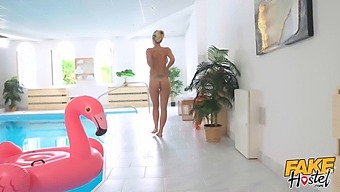 Milf Nathaly Cherie'S Poolside Anal Sex With A Well-Endowed Partner