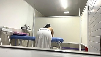 Overweight Patient Anesthetized And Filmed By Nurse In Clinic